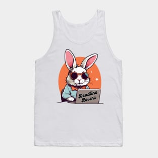 Rabbit Working On Laptop Tank Top